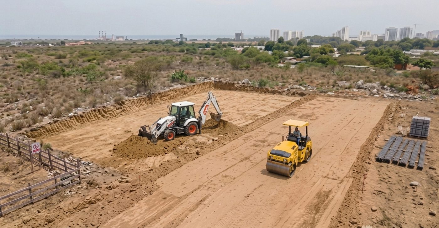 Compactación de plataforma para obra